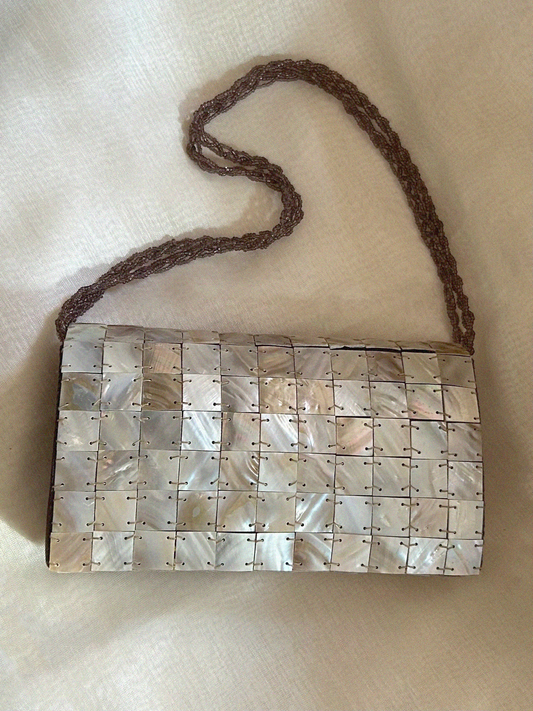 Vintage Natural Mother of Pearl Clutch