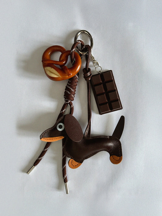 Dark Chocolate Dachshund - Handbag Charm