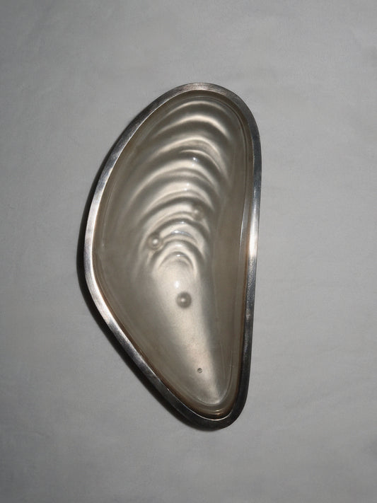 Silver plated shell butter dish