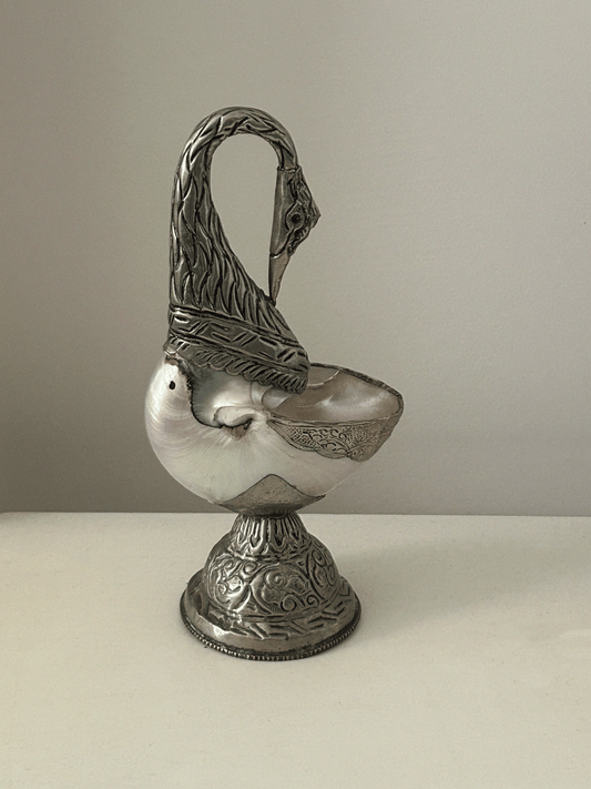 Natural Shell Swan Sculpture / Vessel
